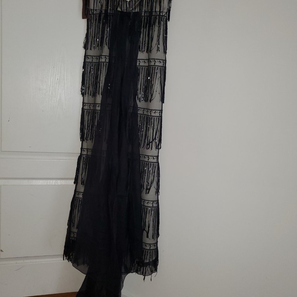 Sequin Fringe Illusion Mesh Gown Formal Evening D… - image 8